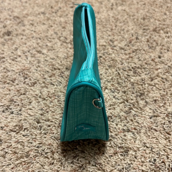 Thirty-One Cosmetic Bag Set - Island Damask & Turquoise Teal 9X10 Plastic Lined - Picture 12 of 12